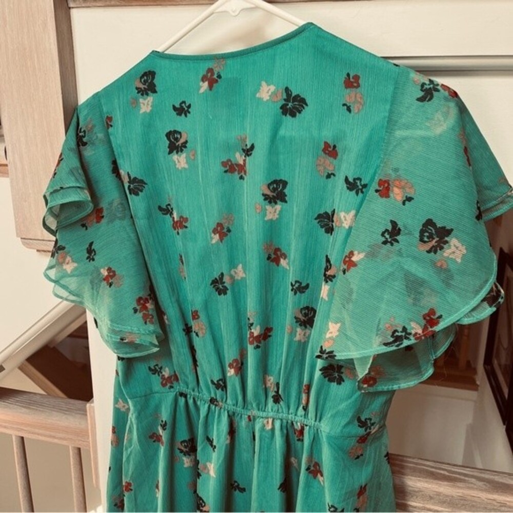 The Nines by HATCH Floral Print Flutter Short Sleeve Chiffon Maternity Dress M - Picture 7 of 11